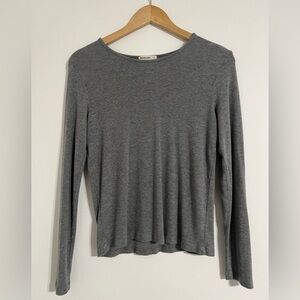 Marine Layer Brand Ribbed Long Sleeve Crew Neck Top Gray Women’s Size Large